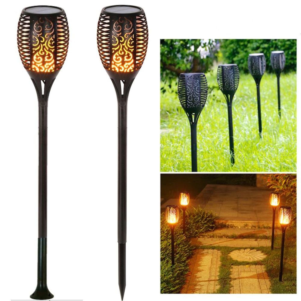 solar led flame lamp waterproof lawn torch fire lights outdoor garden path light decoration lights