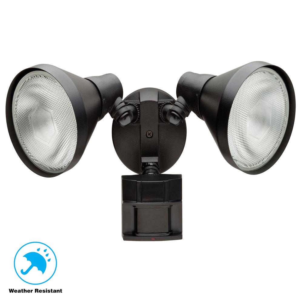 defiant 180 degree black motion sensing outdoor security light