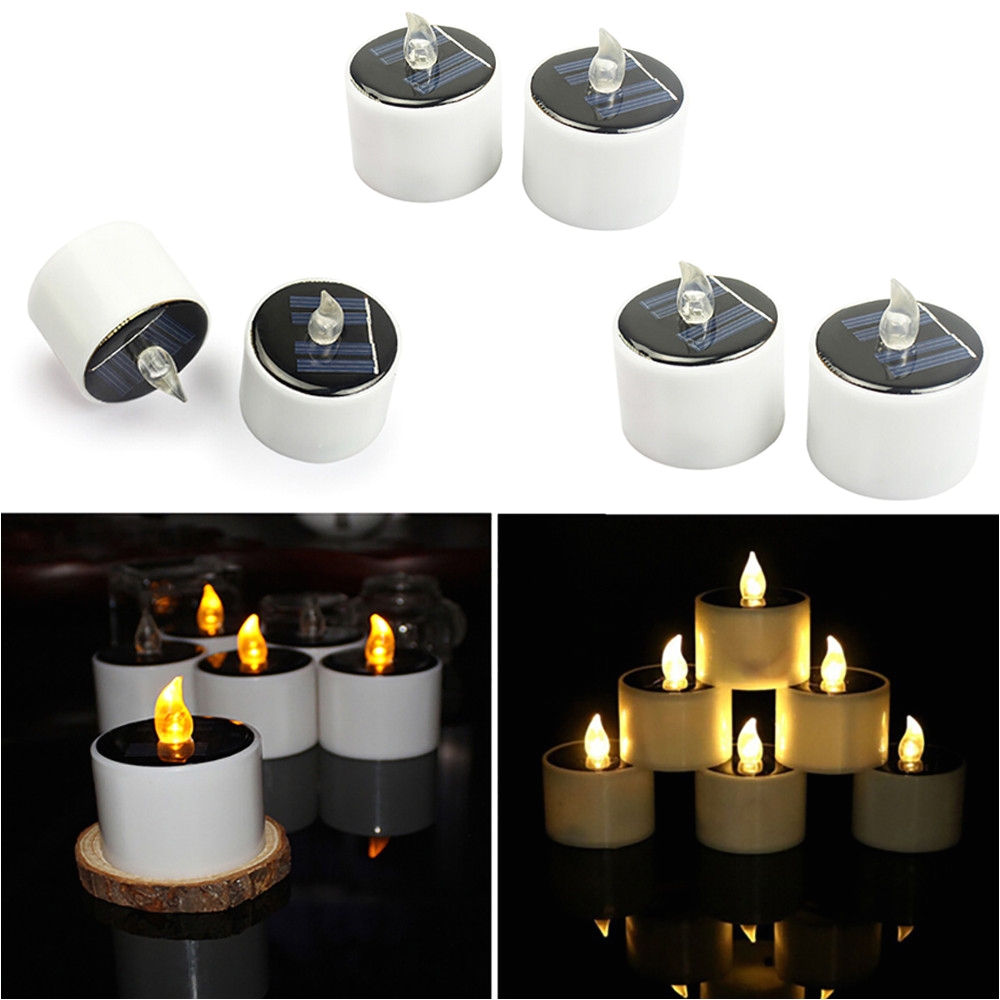 aliexpress com buy 6pcs led candle light solar powered led candles flameless electronic solar led tea lights lamp wedding party romantic light from