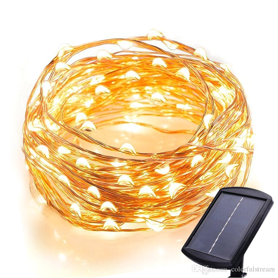 120 leds outdoor waterproof solar powered starry string copper wire fairy lighting party lights led light string bedroom string lights from colorfulstream