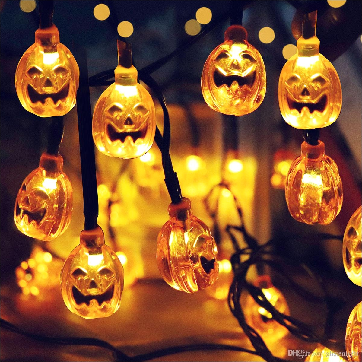 30 led solar powered string lights led fairy light for party pumpkin grimace halloween garden landscape outdoor decoration clear bulb string lights chinese