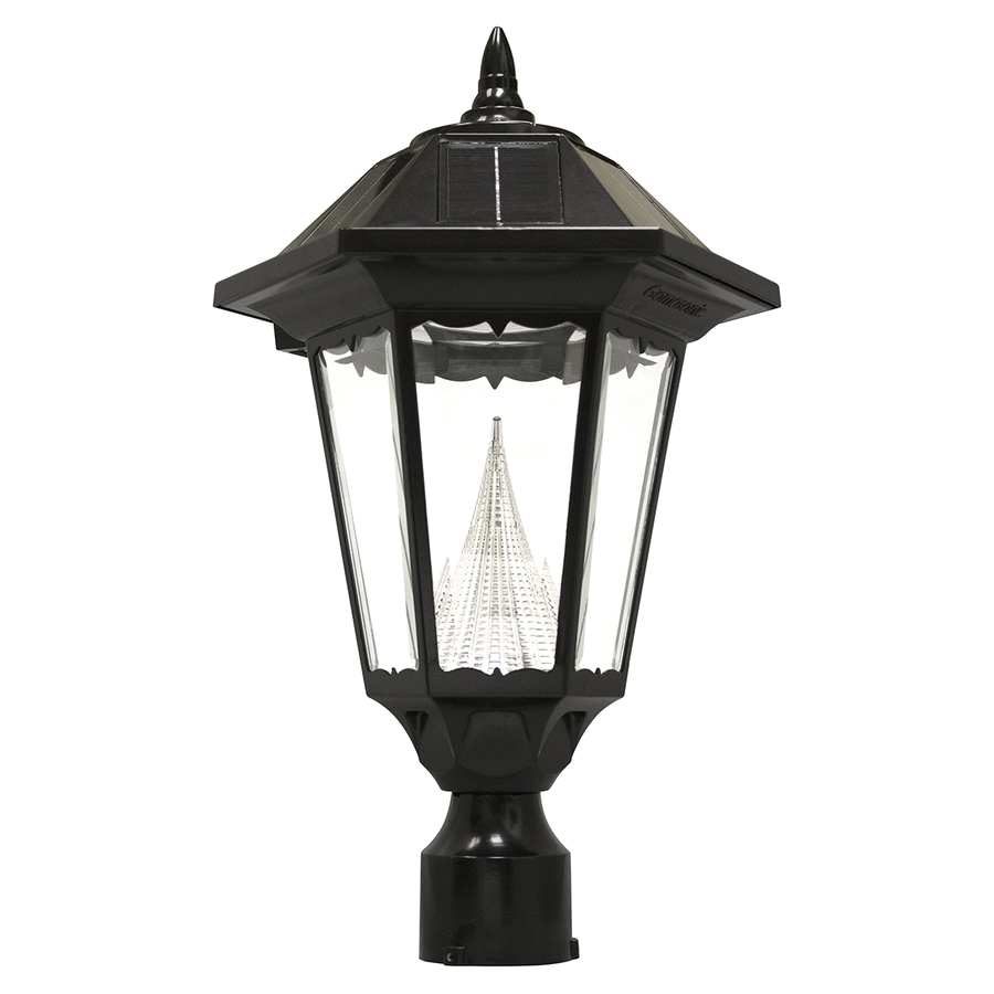 gama sonic windsor 20 in h black solar led post light