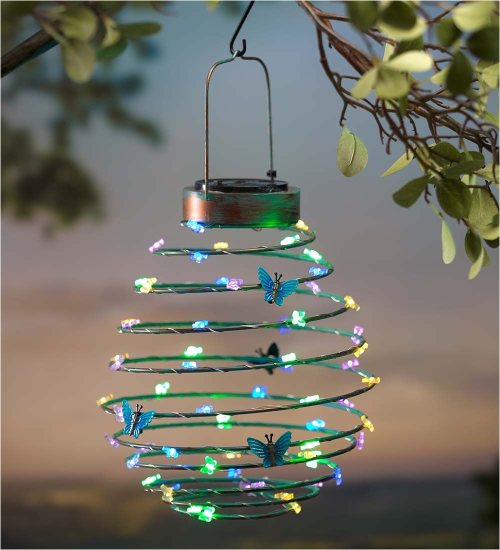 hanging solar lantern decoration butterfly solar accents