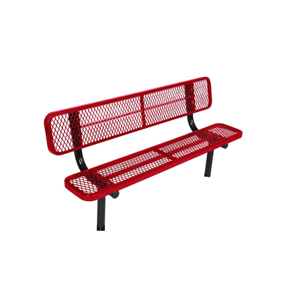 red diamond commercial park bench with back