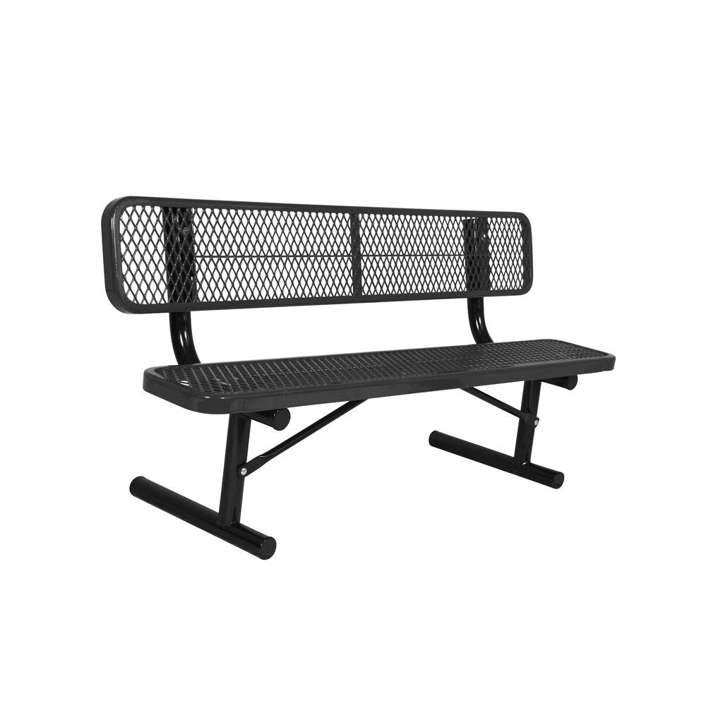 black diamond commercial park bench with back