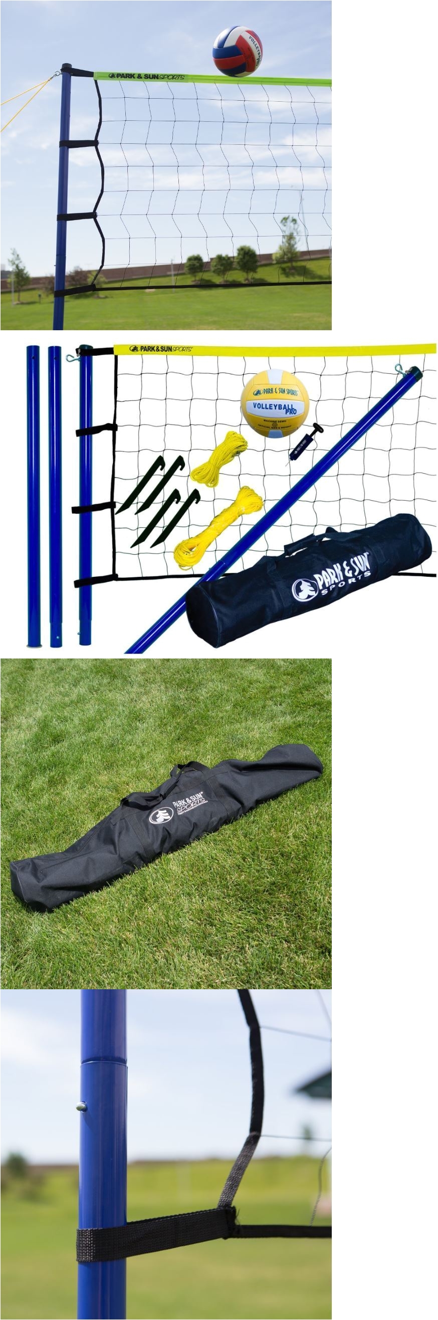 nets 159131 volleyball set for backyard outdoor portable net with poles beach bag ball pump