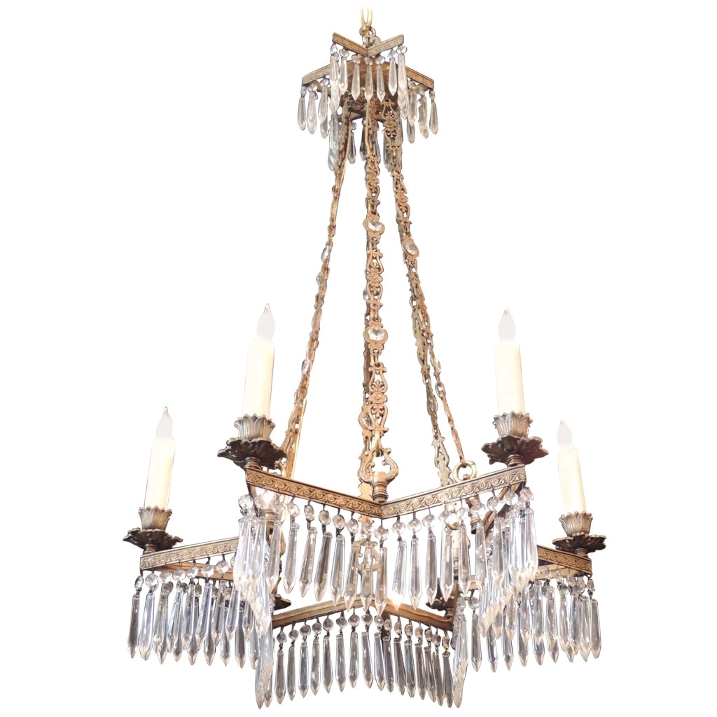 mid 19th century bronze star shaped chandelier from a unique collection of antique and modern chandeliers and pendants at