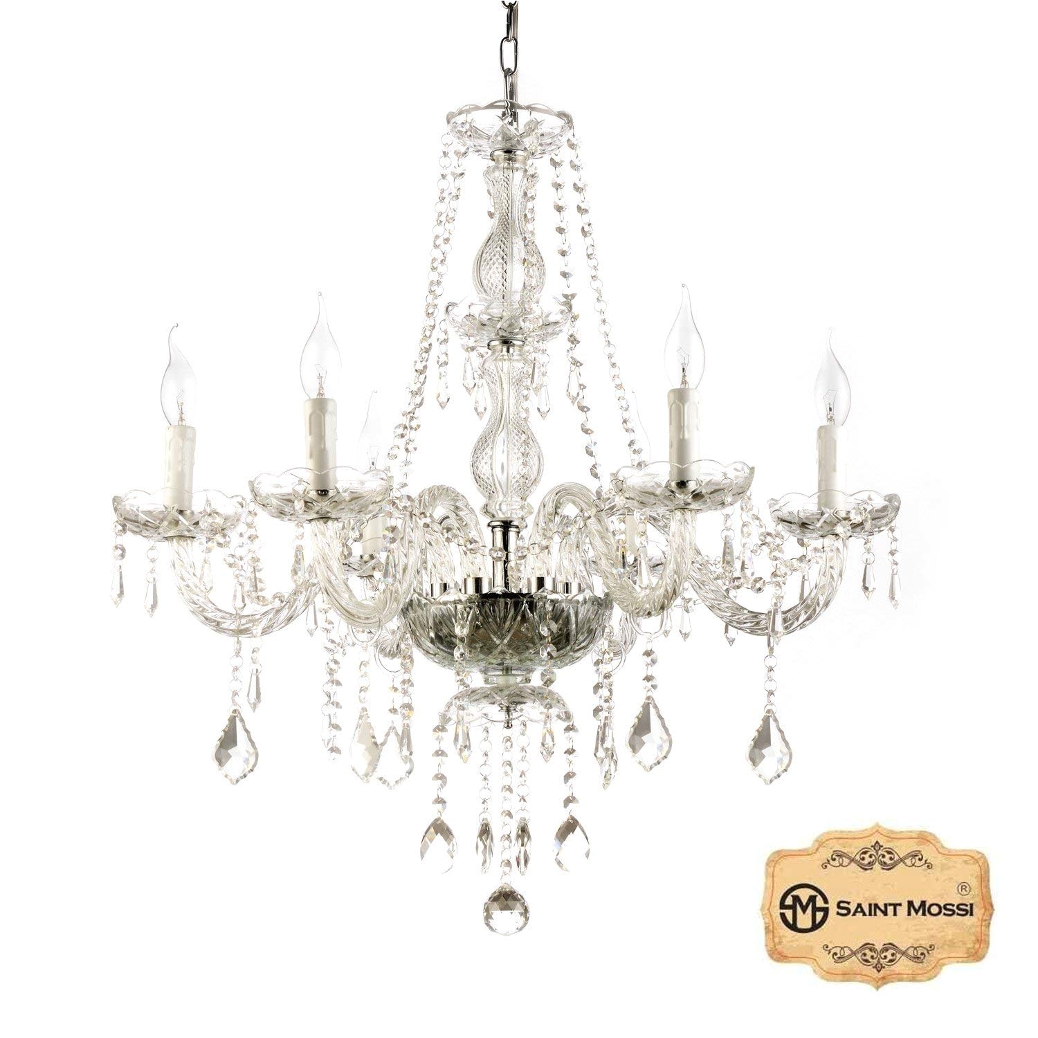 Star Shaped Light Fixture Saint Mossi Chandelier Modern K9 Crystal Raindrop Chandelier