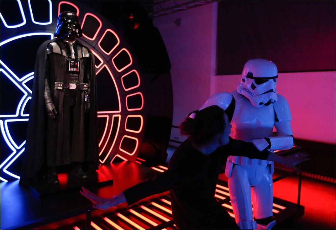 a visitor poses with a stormtrooper leonhard foeger reuters corbis