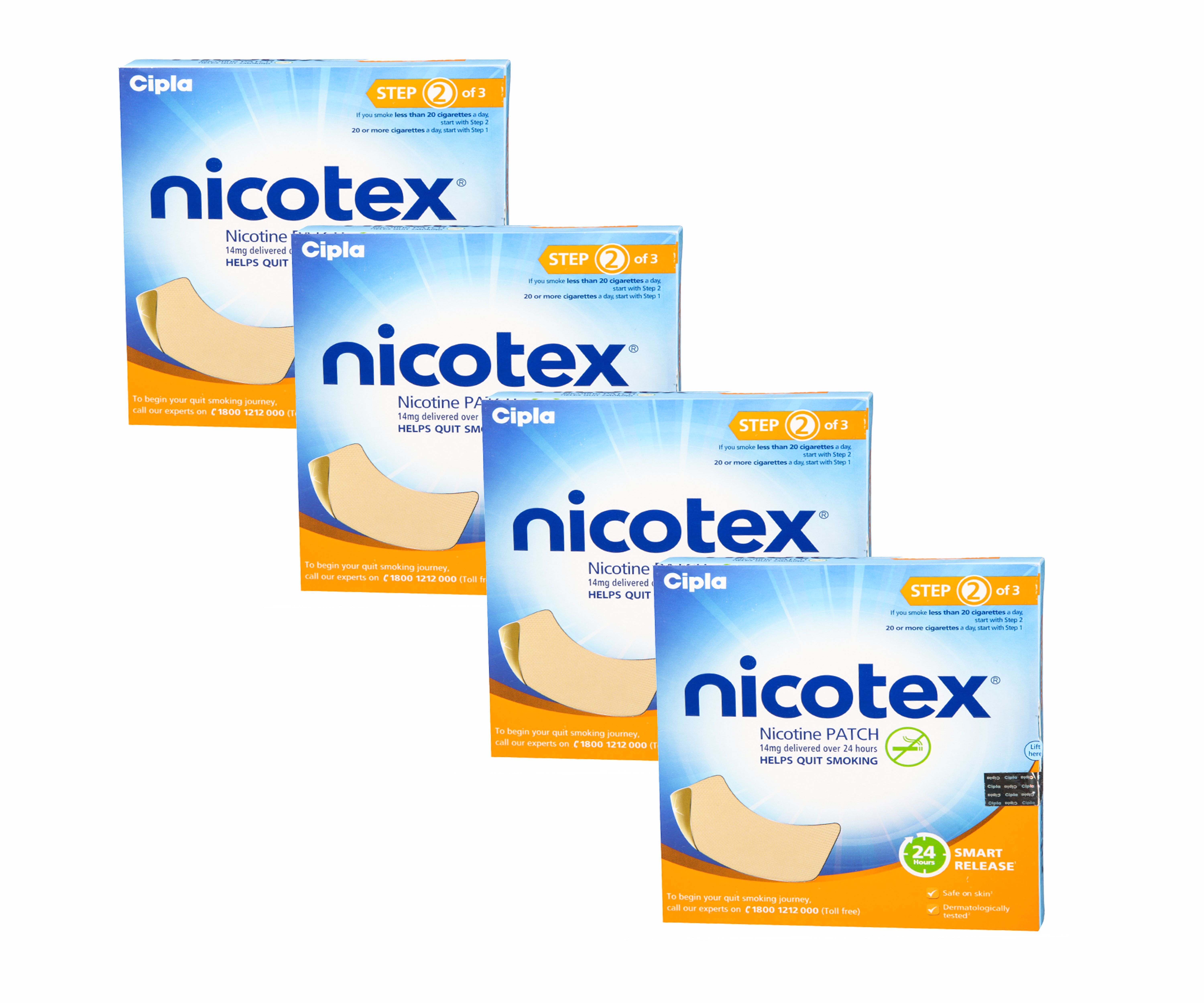 nicotex nicotine patch 14mg step2 pack of 4 patches 7 pcs