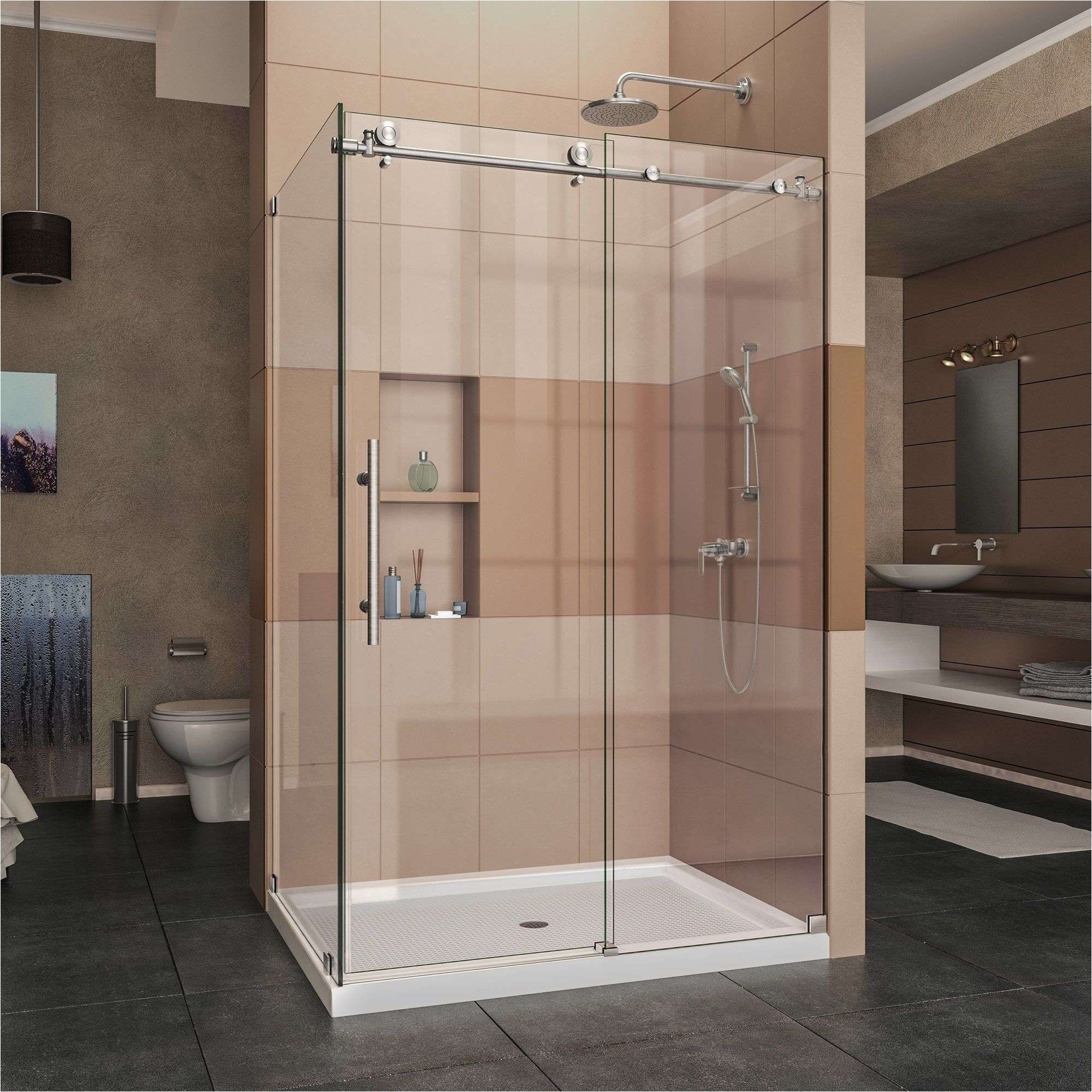 sliding glass shower doors elegant dreamline enigma x 32 1 2 in d x 48 3 8