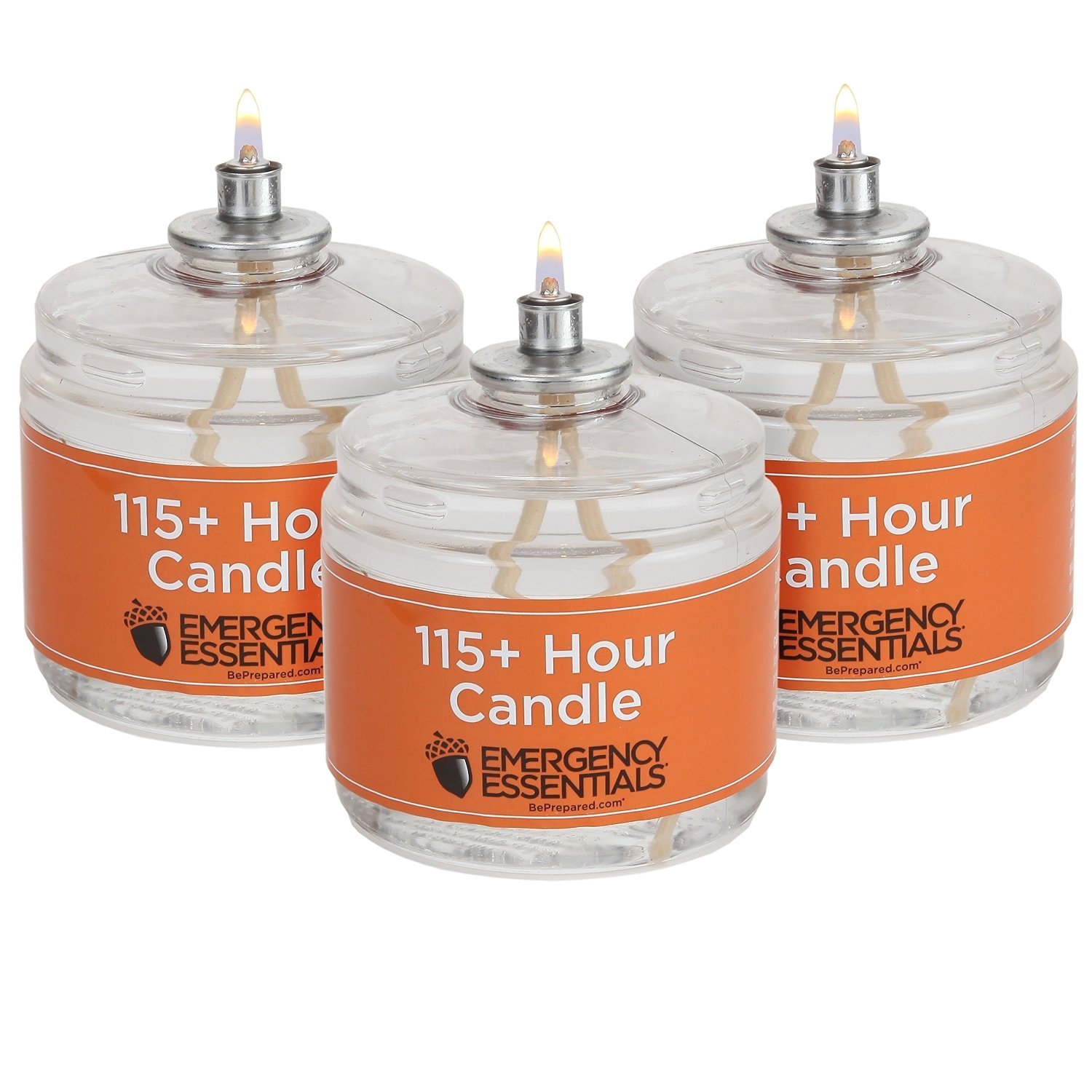 amazon com 115 hour plus emergency candles clear mist set of 3 long burning survival candles home kitchen