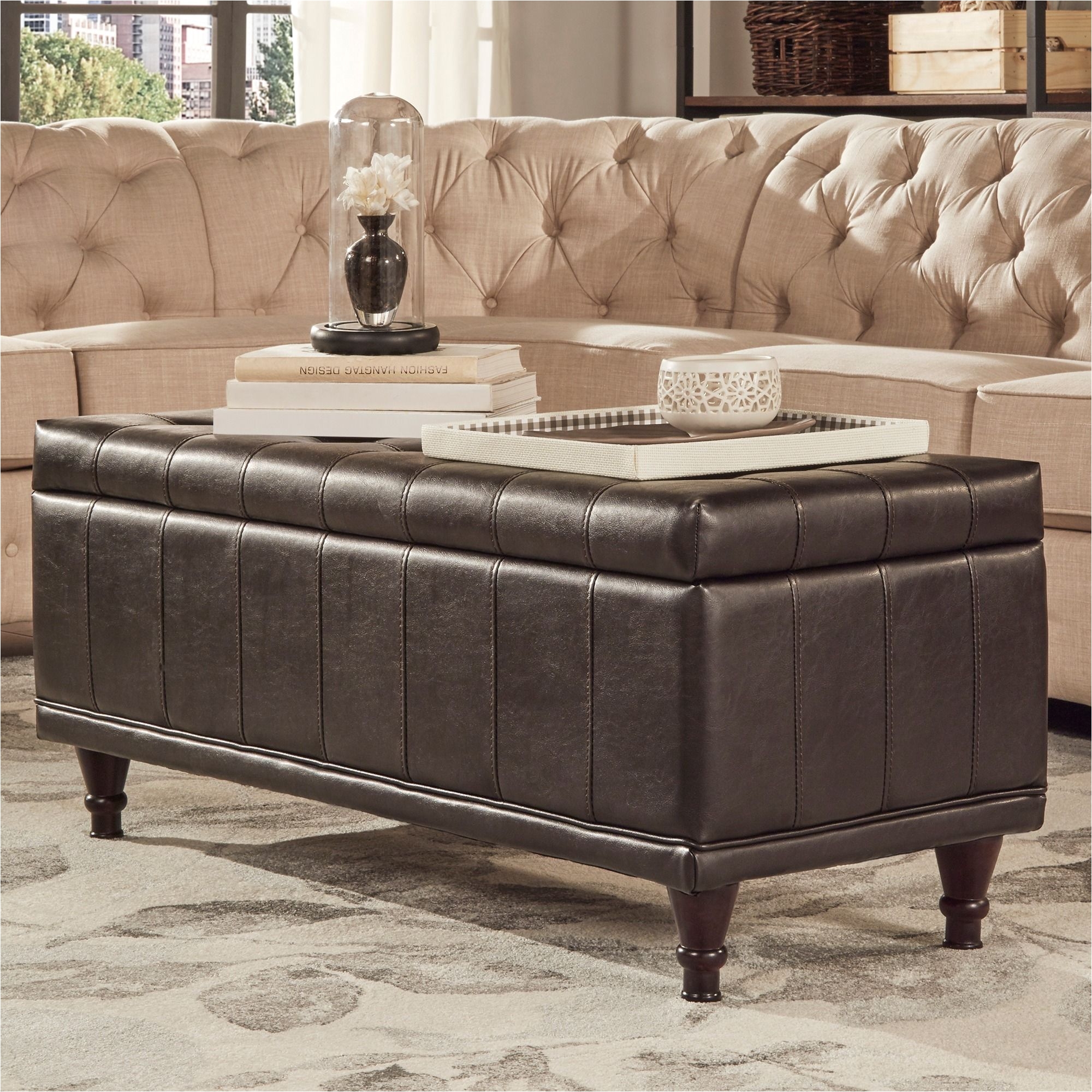 this black brown wood storage bench can be used to store items and to provide extra