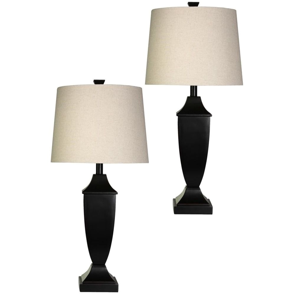 Stylecraft Buffet Lamps Stylecraft Bronze Wood Table Lamp Set L321732 Destination Lighting