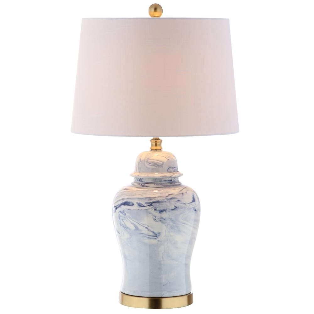 h ceramic table lamp blue white