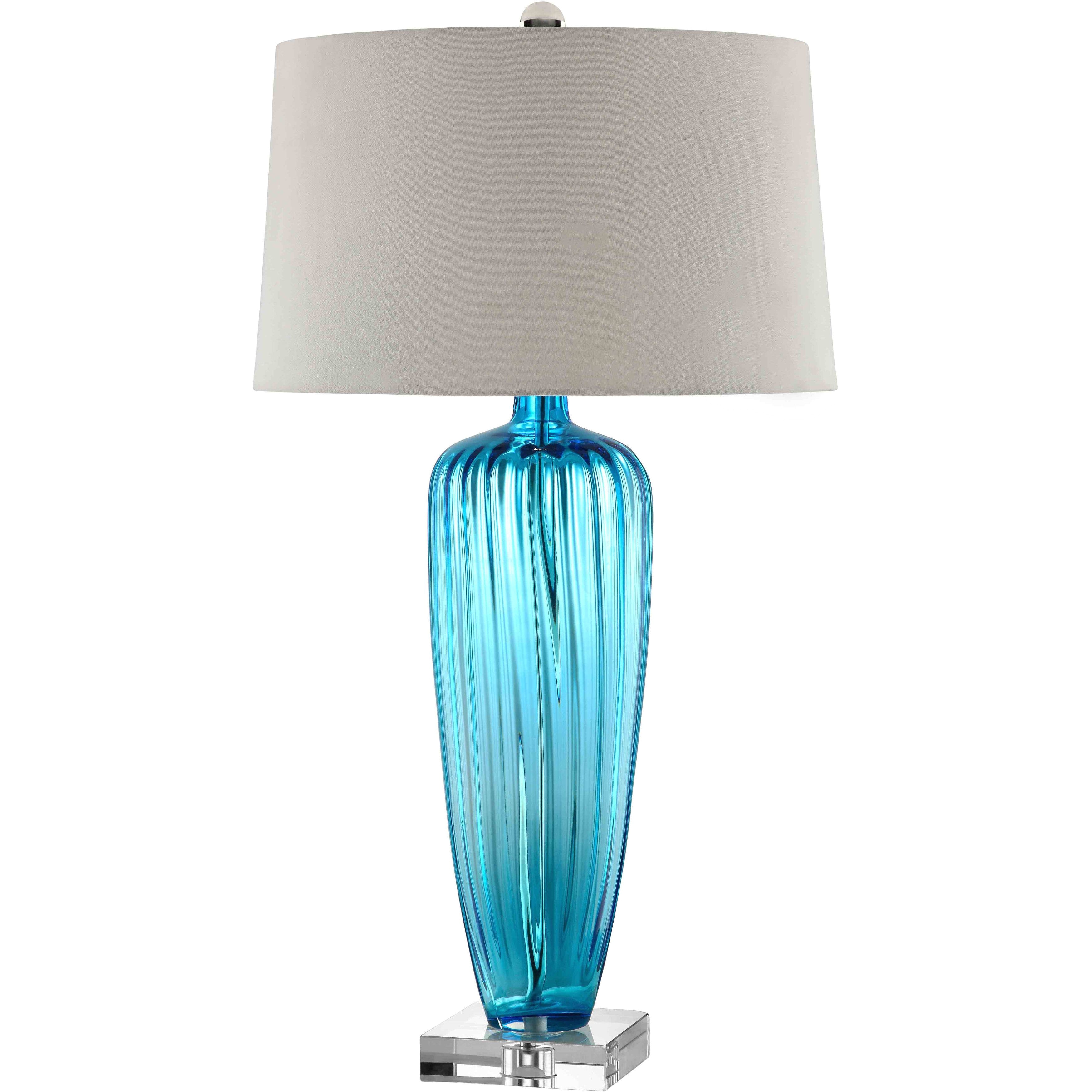 like a tall drink of water this stately glass table lamp is ultimately refreshing