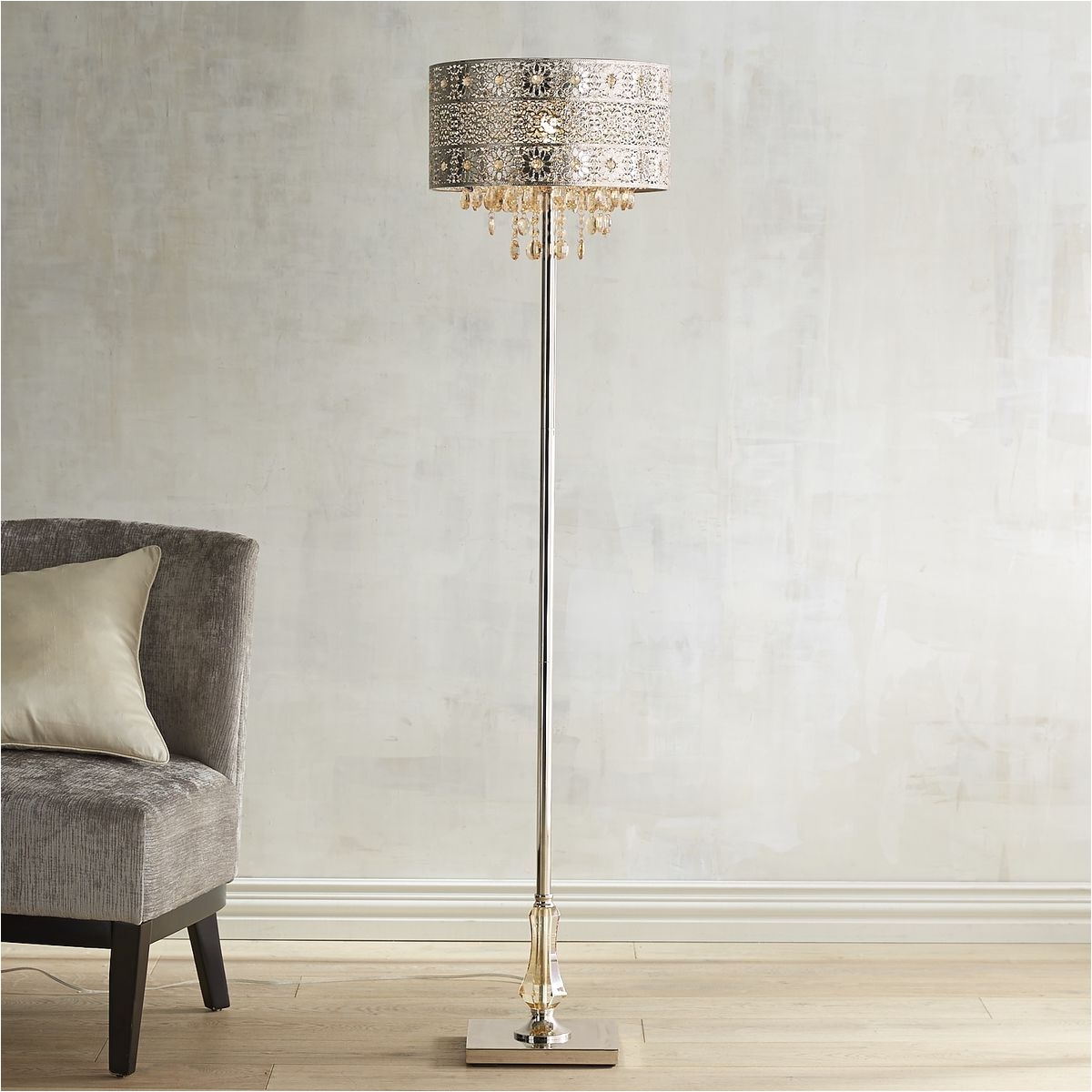 bohemian crystal floor lamp pier 1 imports