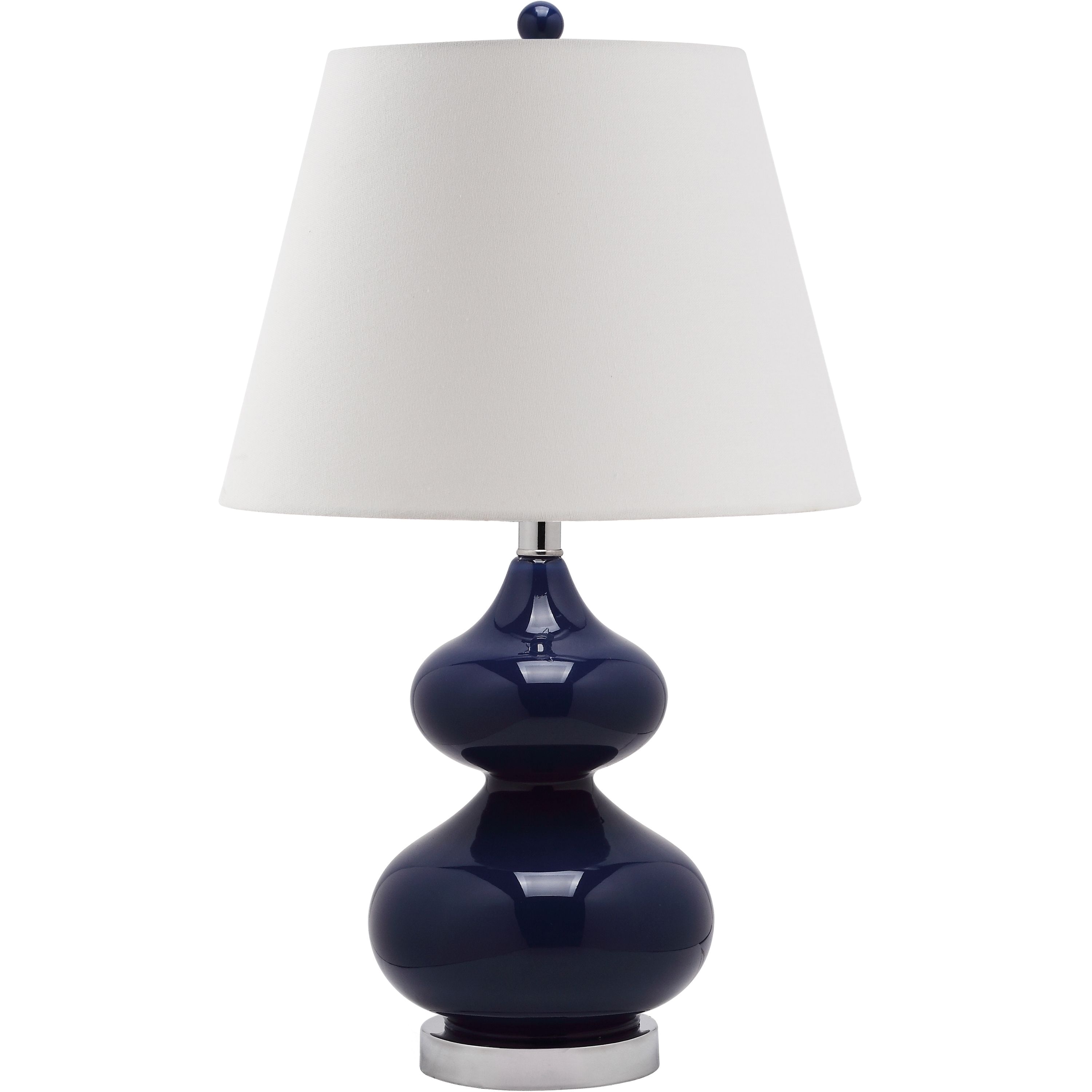 safavieh lighting 24 inch eva navy double gourd glass table lamp lits4086b