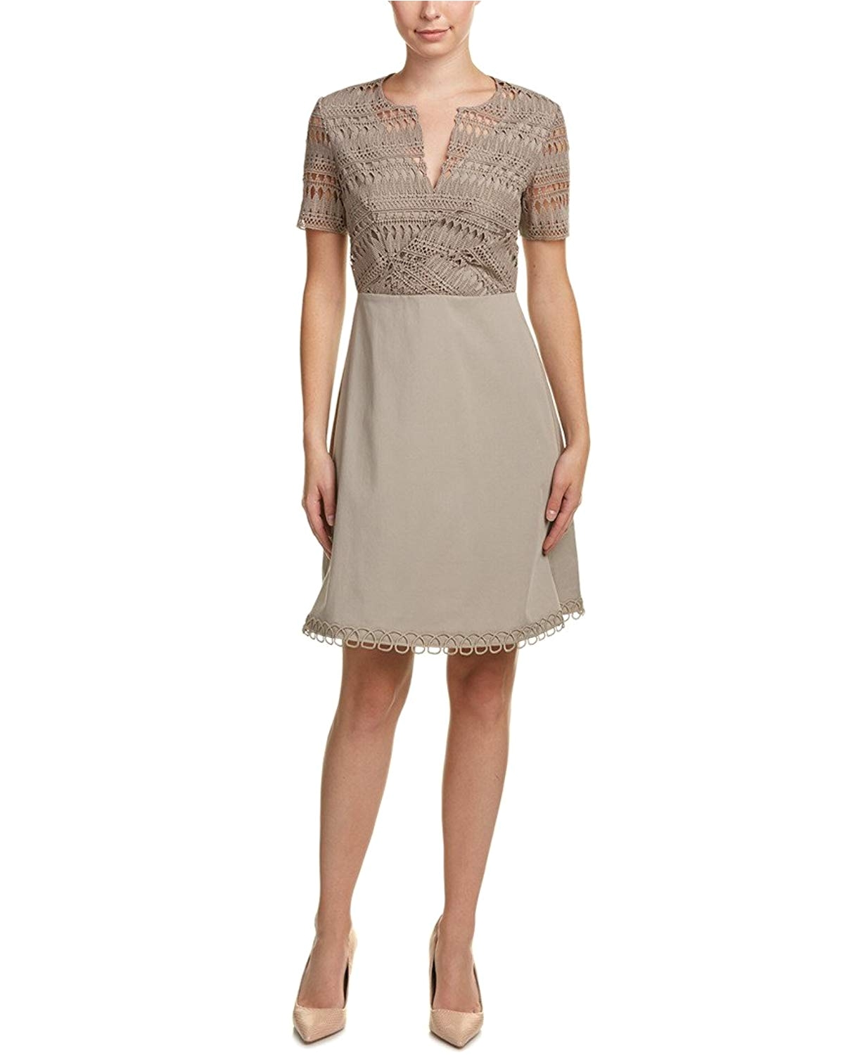 elie tahari womens a line dress 6 beige at amazon womens clothing store