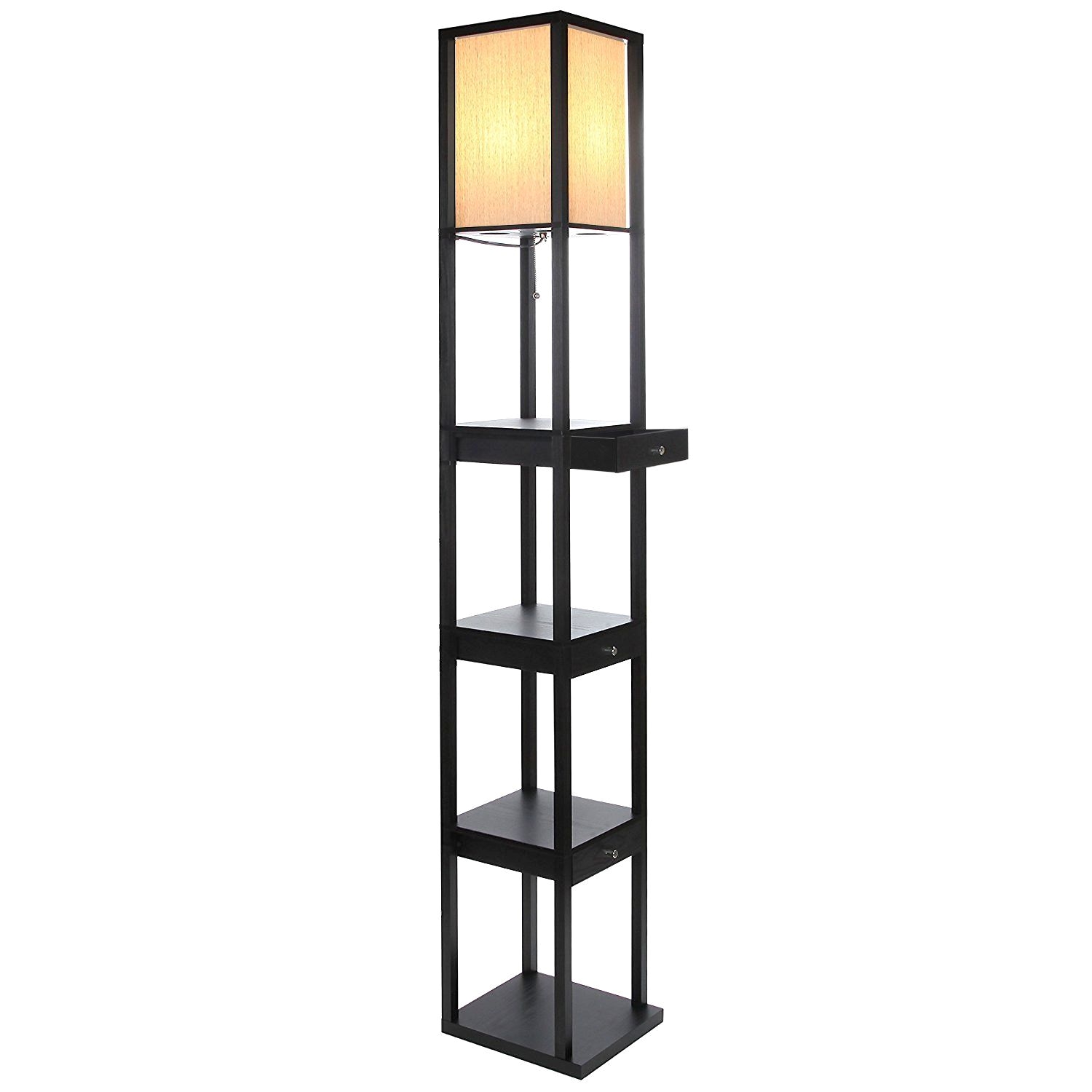 brightech maxwell led drawer edition shelf floor lamp modern asian style standing lamp with soft