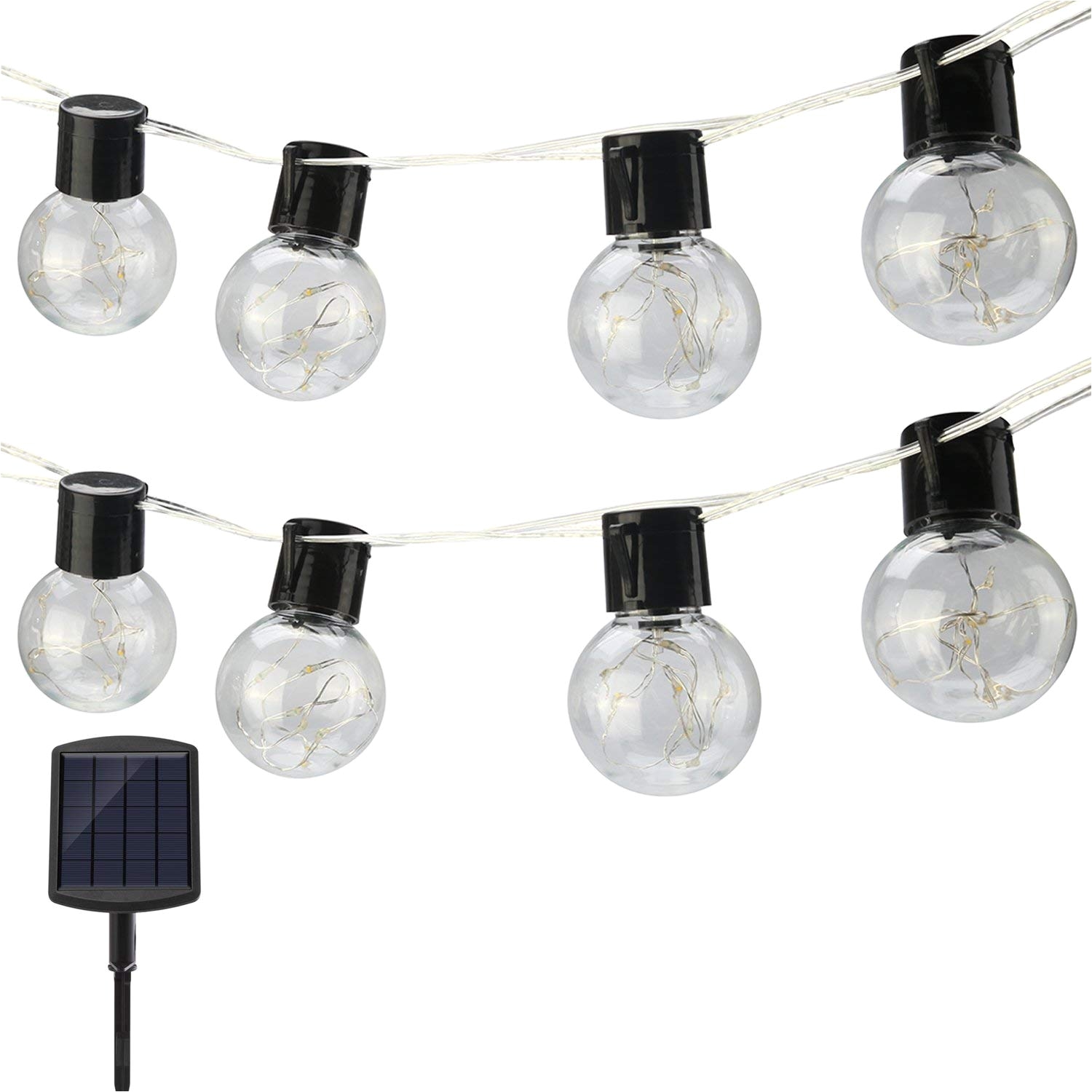 amazon com findyouled solar powered string lights with hanging sockets 20 ft edison bulbs weatherproof solar decoration lights garden outdoor