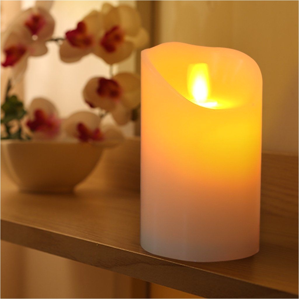 14 72 5 inch real wax flameless led candle unscented flickering candle motion with timer and