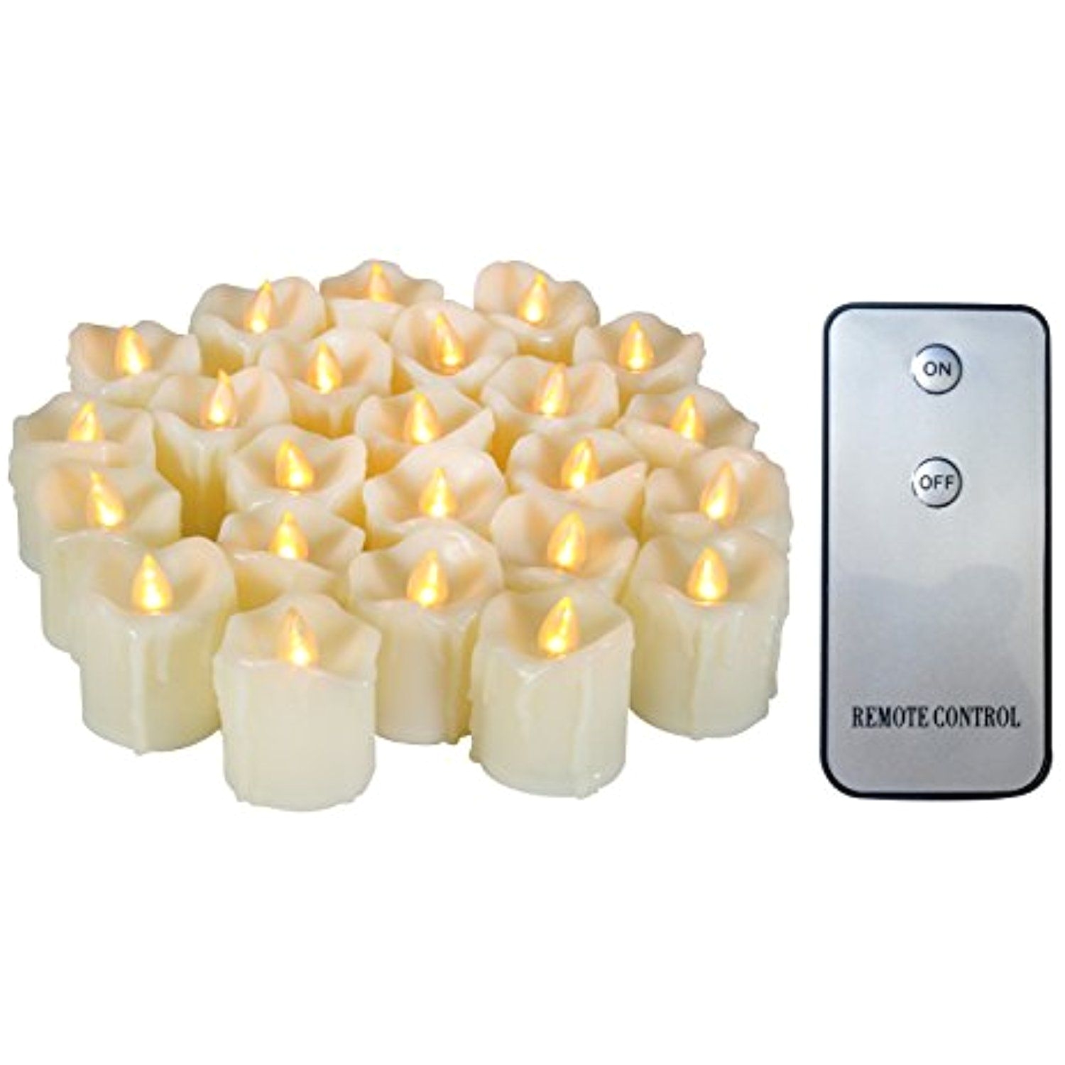 candle choice 24 pack realistic flameless votive candles bright battery operated led votives with remote 1 5a¢e x2a¢e drips long lasting festival pa