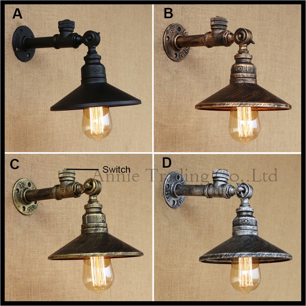 55 00 buy here http alie13 shopchina info go phpt32731171983 american europe style loft stairs iron pipe wall lights with switch black rustic