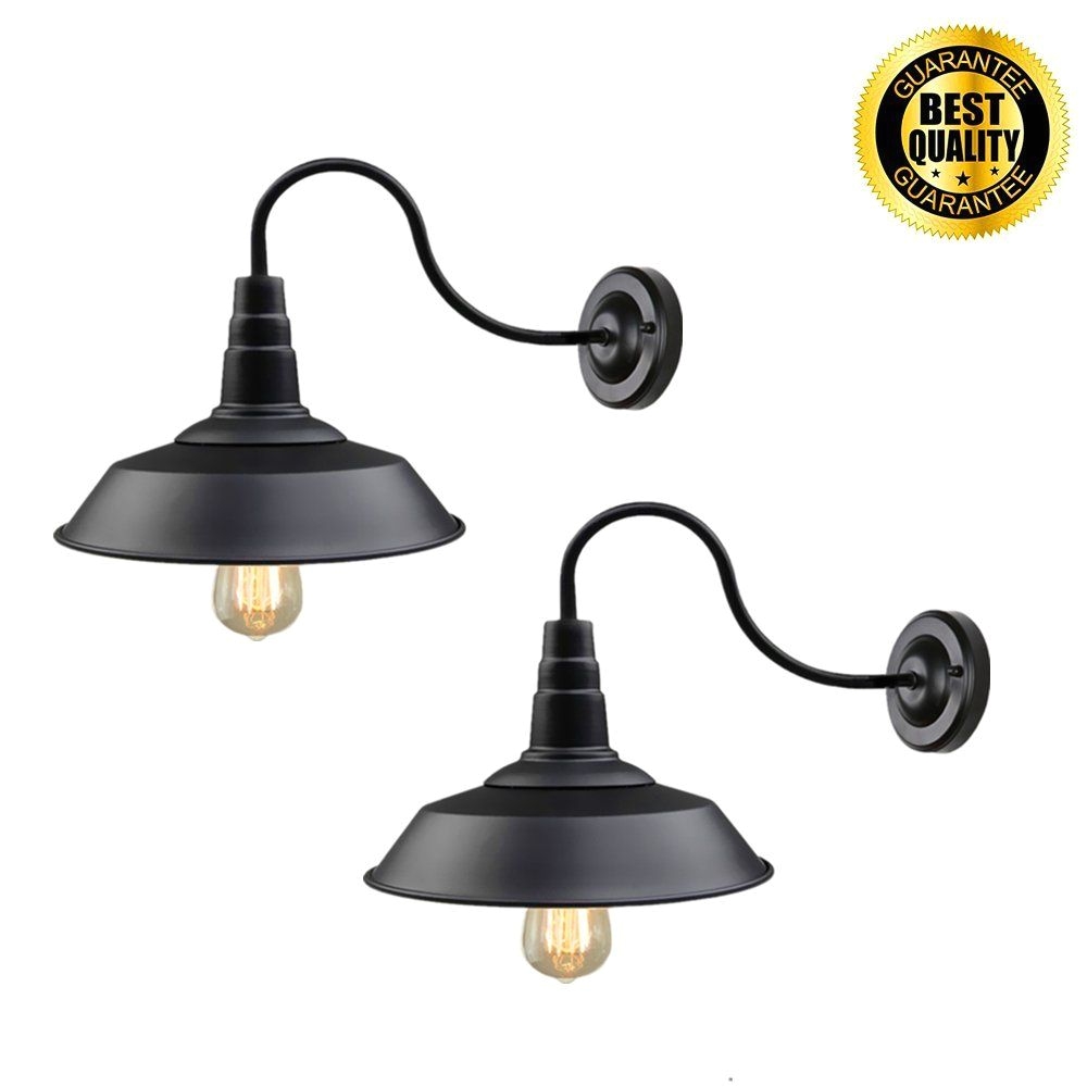 black wall sconce lighting wall lamp gooseneck barn lights industrial vintage farmhouse wall lamp e26 indoor wall porch light set of 2 ad afflink