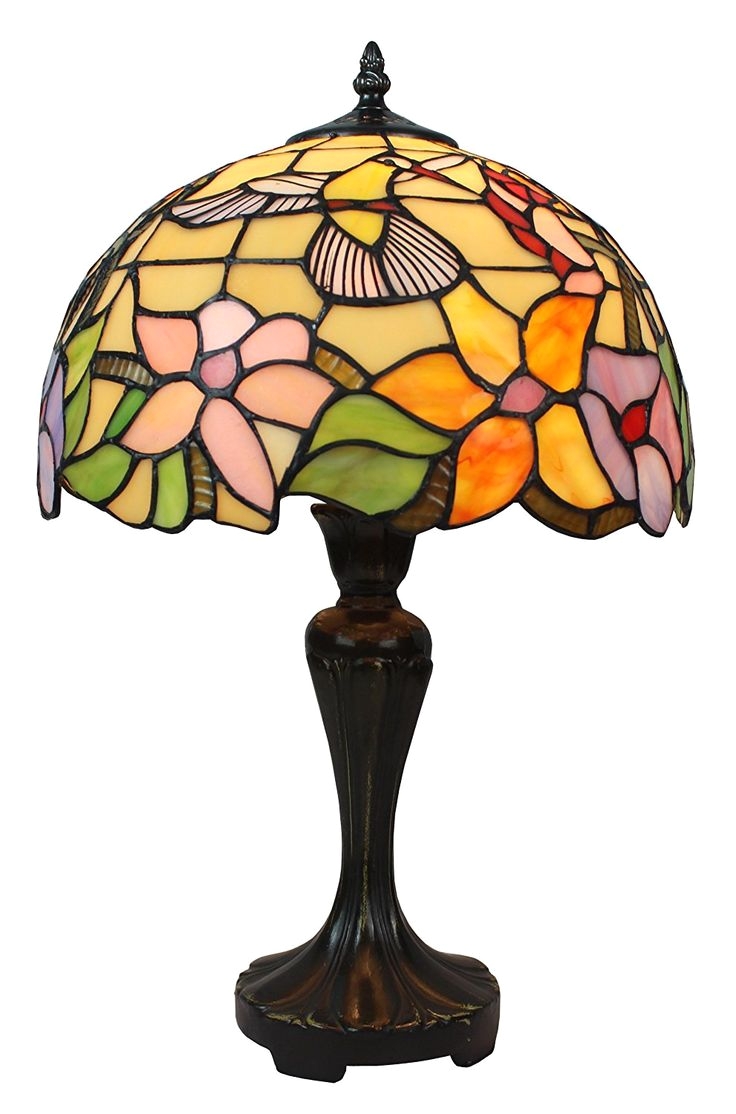 amora lighting tiffany style hummingbird table lamp 19 in diameter 12 in total height masterials glass shade zinc base requires 1 bulb type a x 60