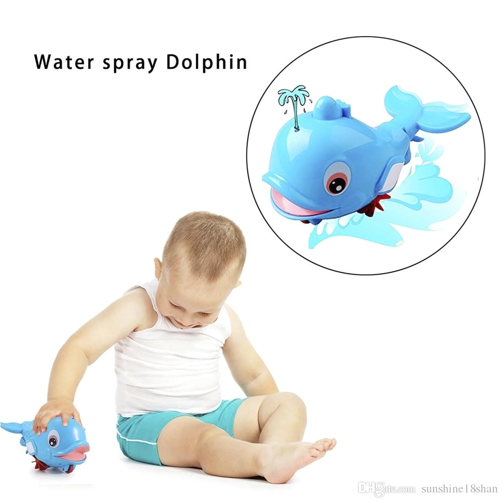 2018 interesting cute dolphin baby kids bath shower toy squirt water swimming fish pull kids floating toys from sunshine18shan 37 19 dhgate com