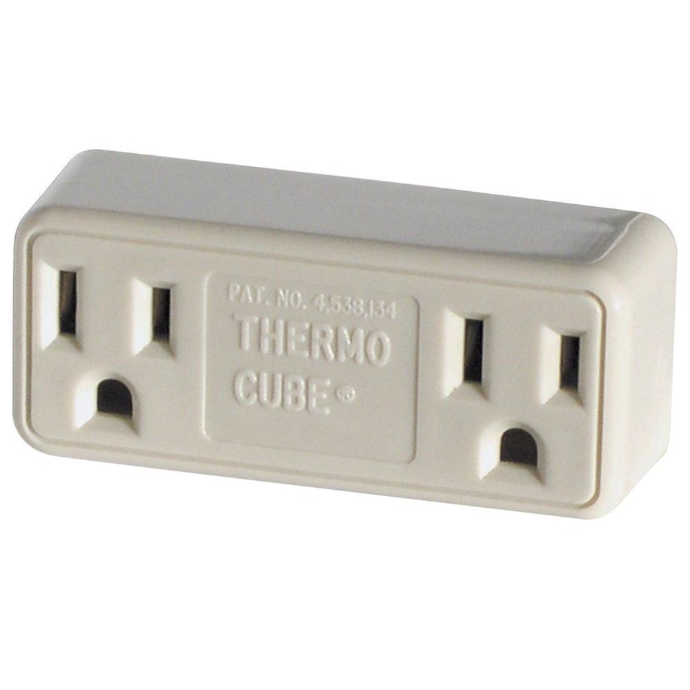 120 vac 15a thermo cube thermostatically controlled double outlet