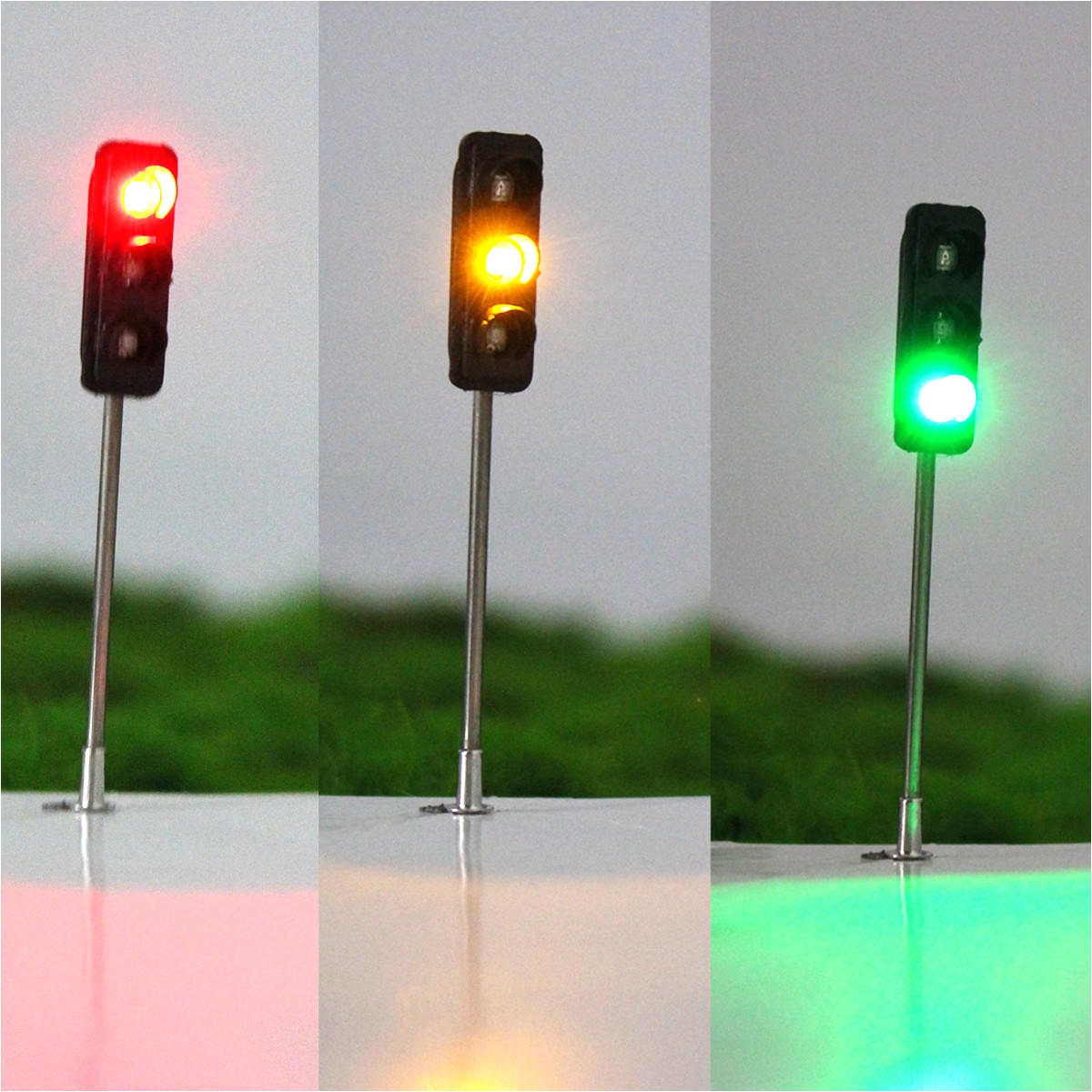 3pcs 50mm diy model 3 light traffic lights signal architecture street train