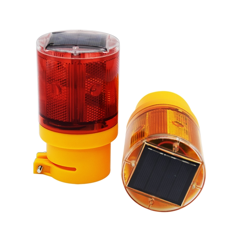 solar light blinker flash 6led bulb traffic light led with solar cell for construction site harbor