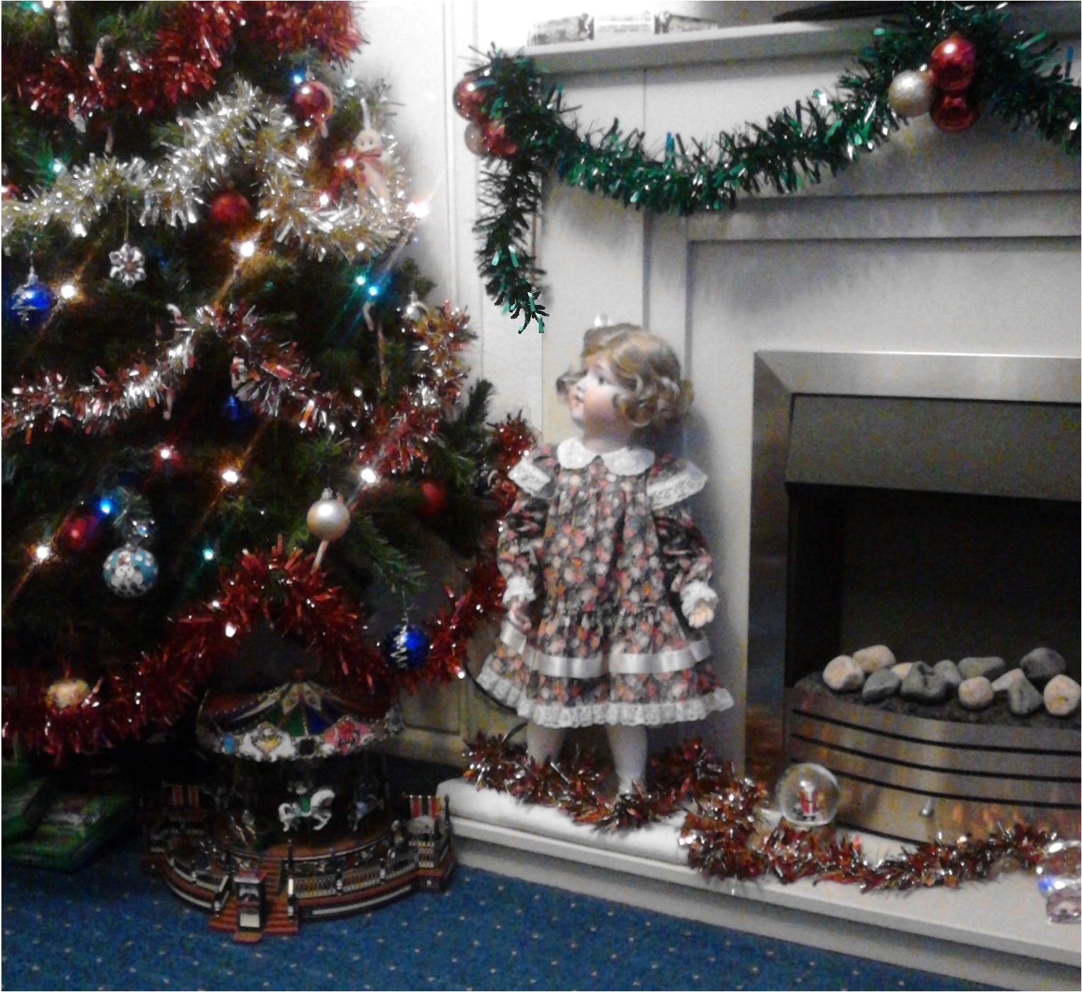 Twinkle Light Christmas Tree Mable Poppet My Antique Armand Marseille Admires A 21st Century