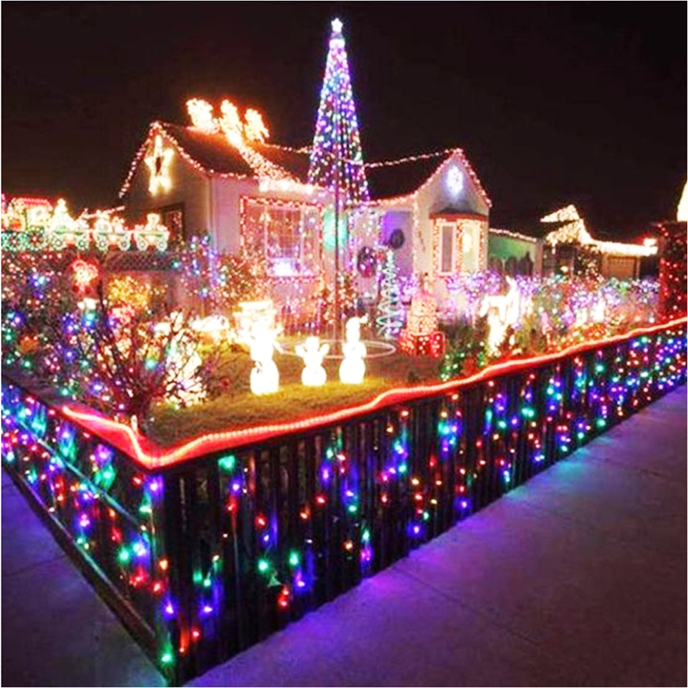 holiday led string lights christmas tree house courtyard party garden decor 10m 100 leds ac220v 110v 9 colors fast ship l in led string from lights