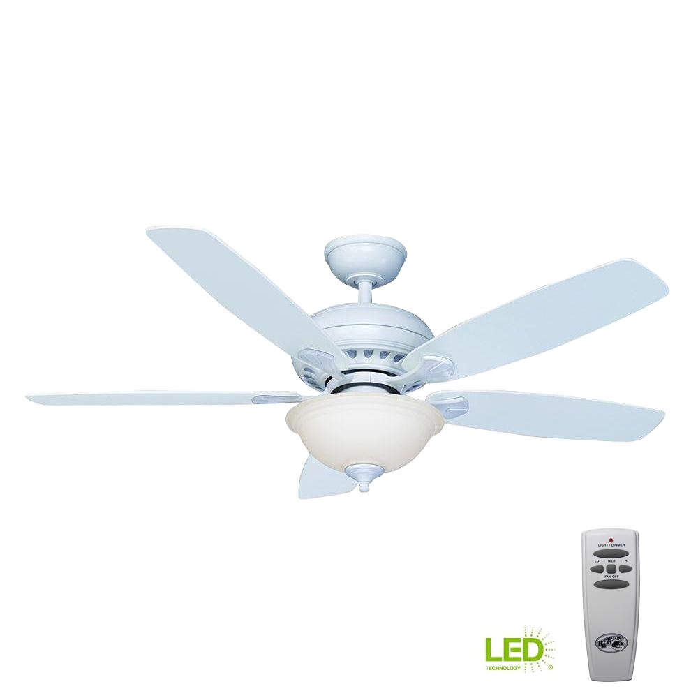 led indoor matte white ceiling fan with light kit and