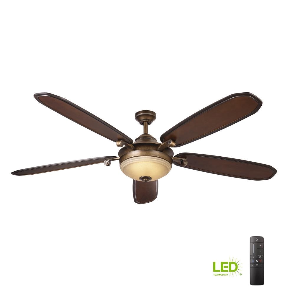 home decorators collection amaretto 70 in led indoor french beige ceiling fan with light kit