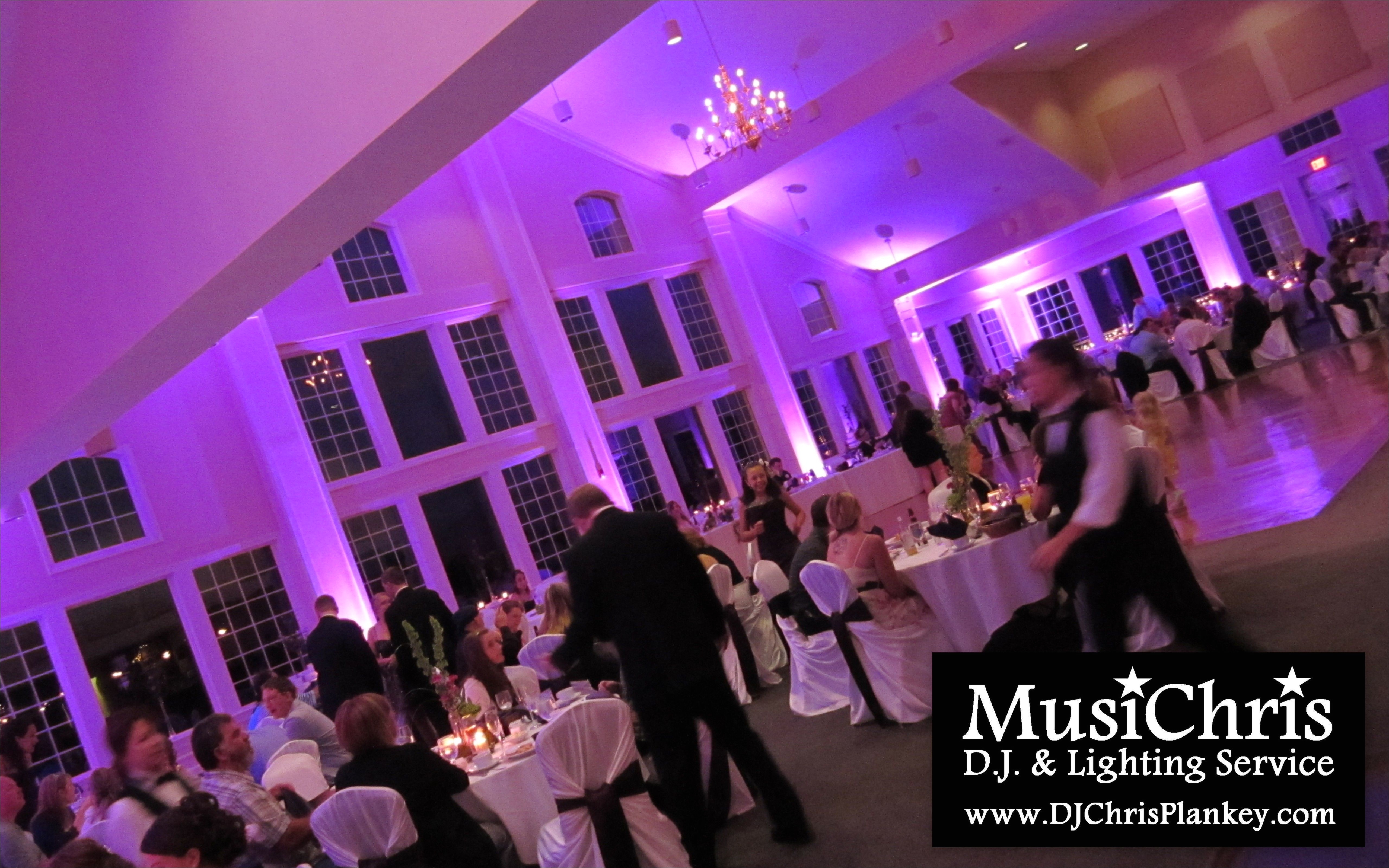 magenta wedding uplighting at the berkshire hills country club by musichris dj and lighting service
