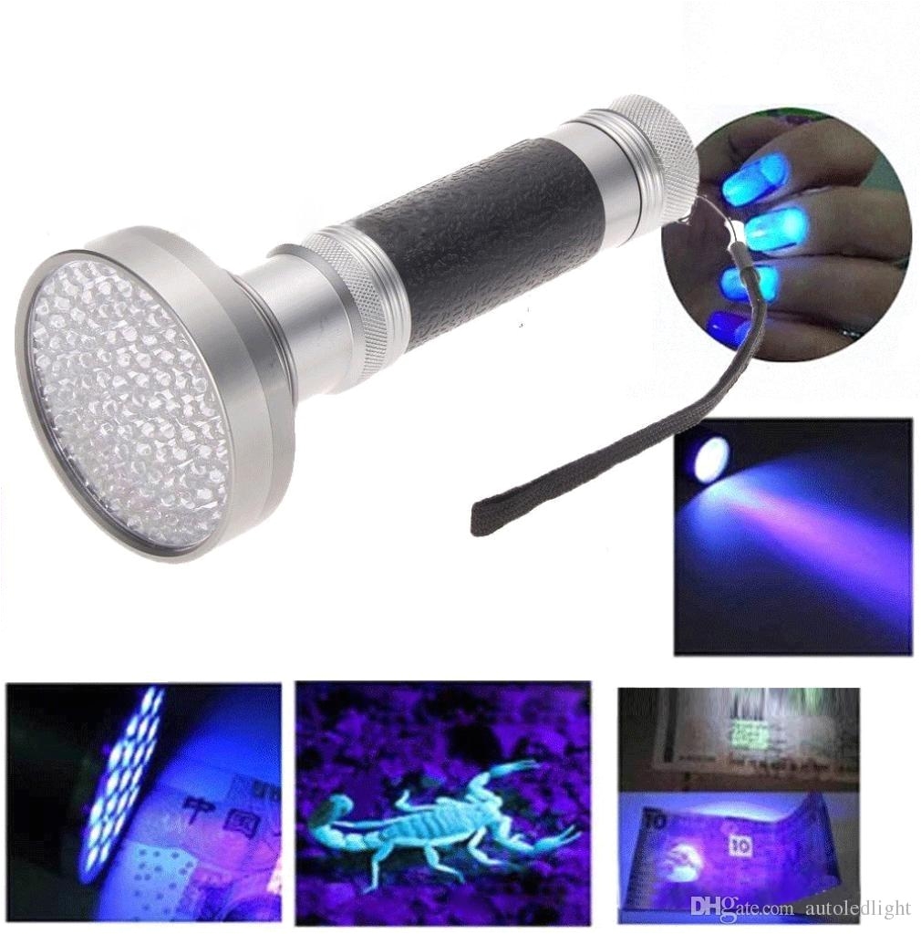 100 led blacklight uv flashlight emits a powerful 30 foot ultraviolet flood light beam finds pet urine stains scorpion hunting bed bugs 100 leds