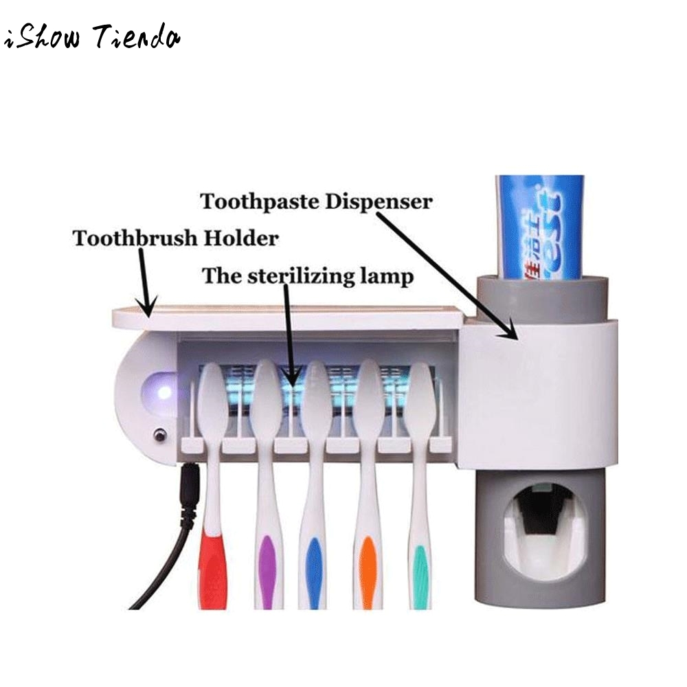 antibacteria uv light ultraviolet toothbrush automatic toothpaste dispenser sterilizer toothbrush holder cleaner dental hygiene in toothbrush toothpaste