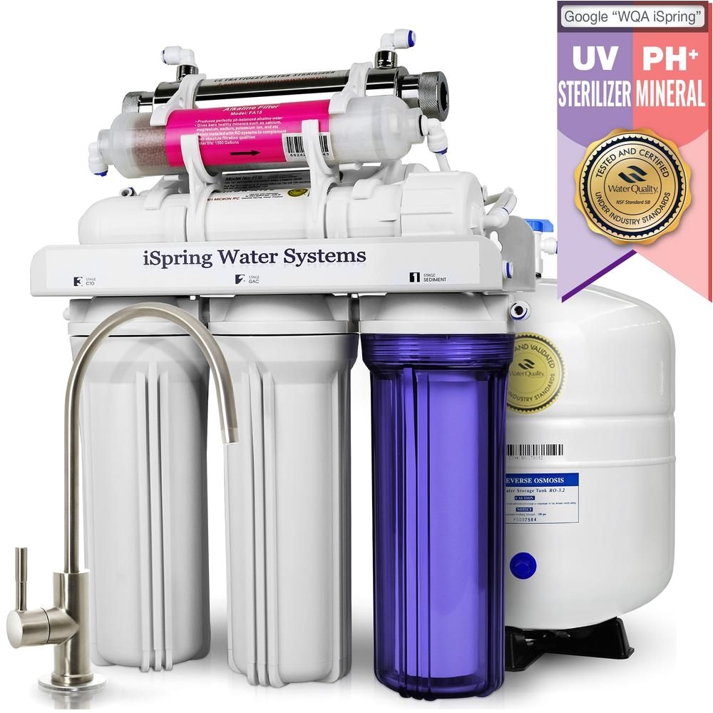 7 stage under sink reverse osmosis water filter with alkaline remineralization and uv sterilizer