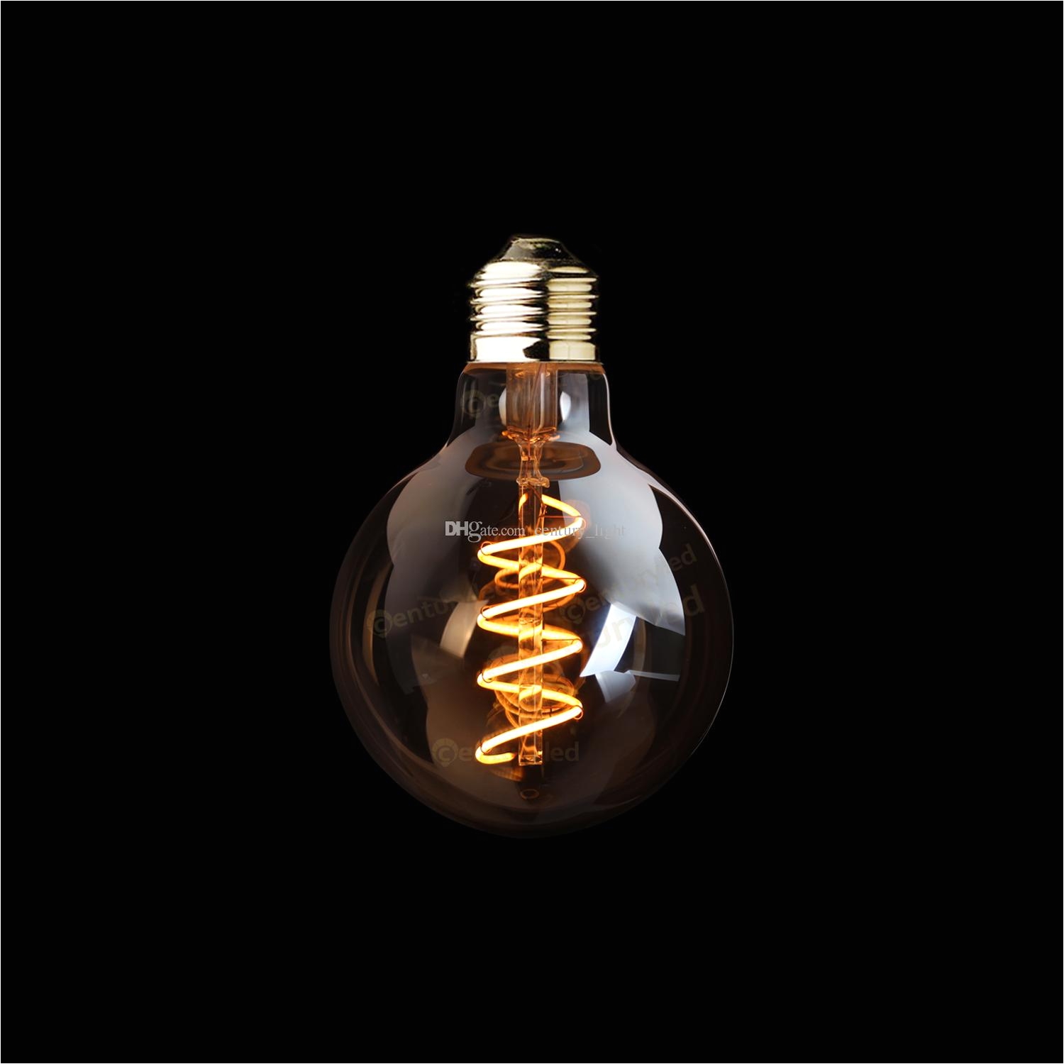 Uvb Light Bulbs G95 Amber Shape3w Dimmable Edison Spiral Filament Led Bulbsuper