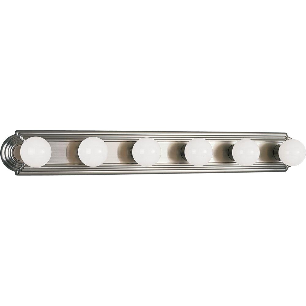 progress lighting 6 light brushed nickel bathroom vanity light