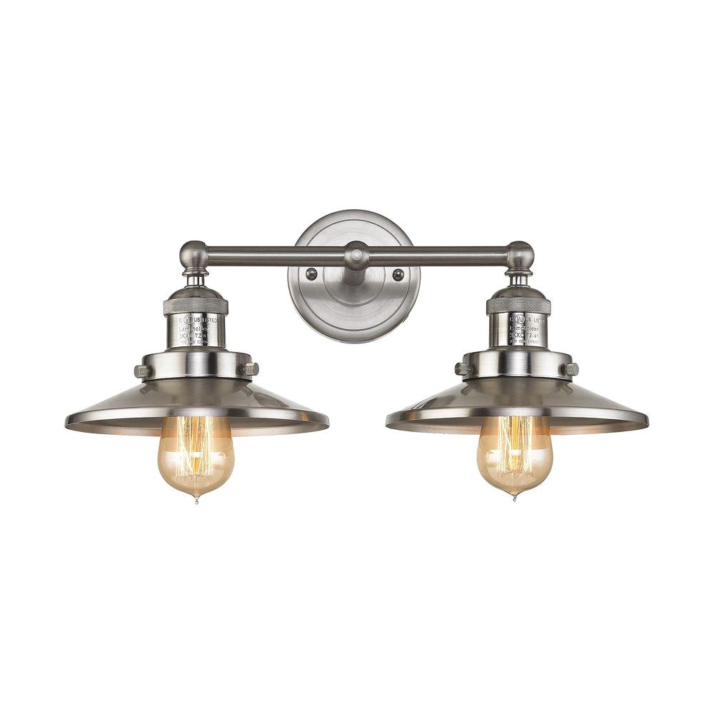 titan lighting english pub 2 light satin nickel vanity light