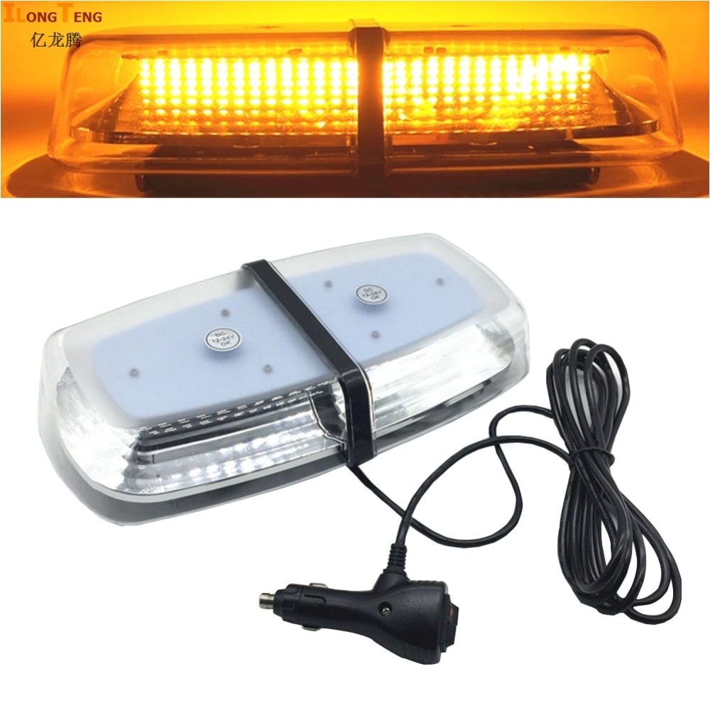 12v 24v car roof strobe emergency light 5730smd 72 led rescue vehicle ambulance police yellow flashing warning lamp beacon in indicator lights from lights