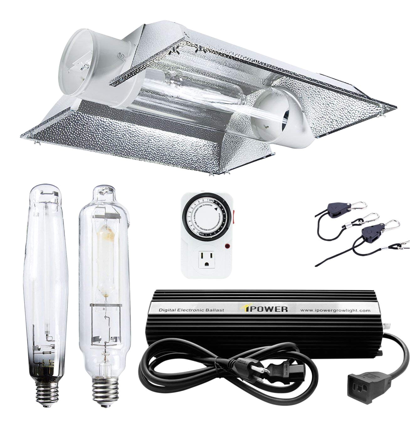 amazon com ipower 1000 watt hps mh digital dimmable grow light system kits cool tube reflector set xxl wing plant growing ballast assemblies garden