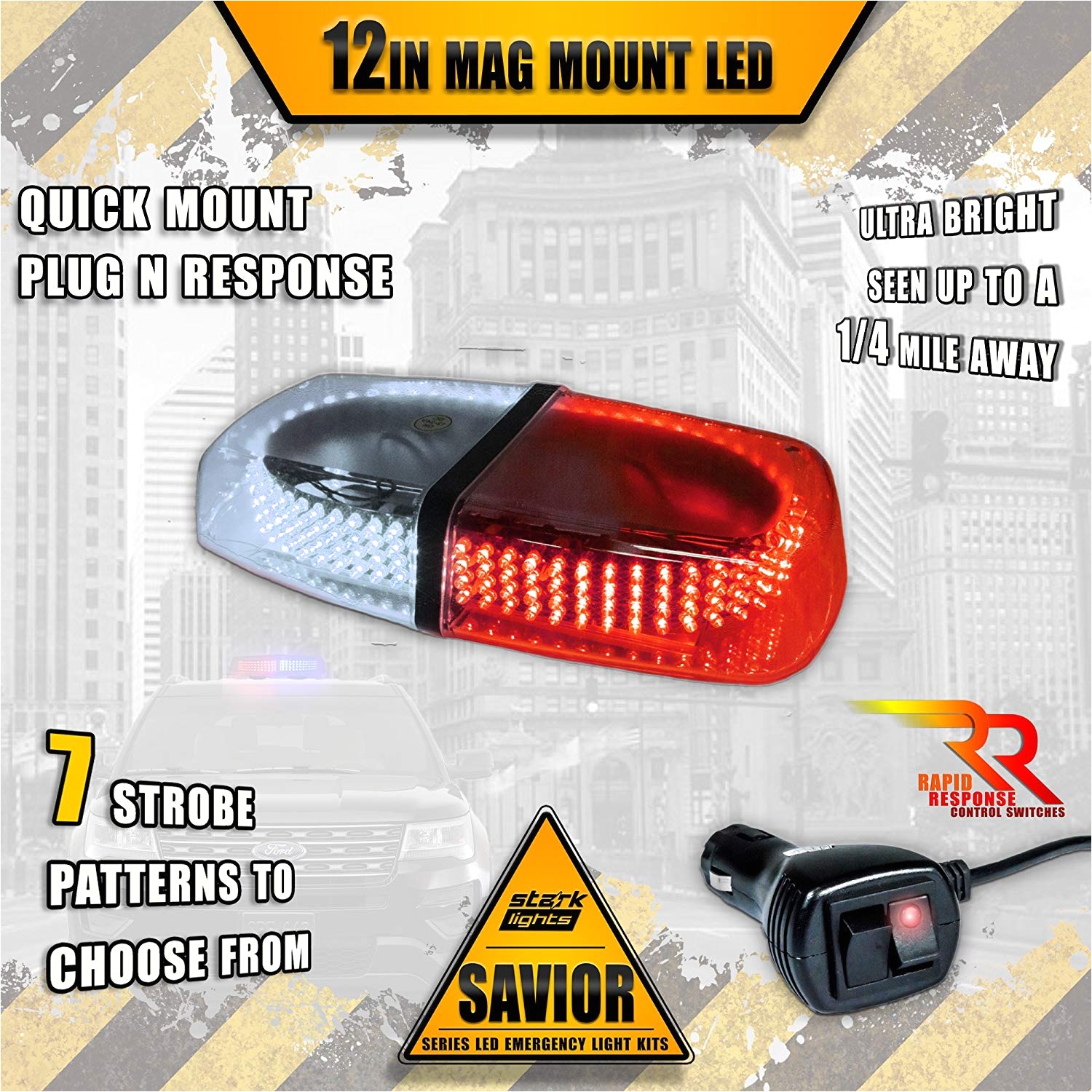 amazon com 240 led rooftop light bar emergency flashing construction police light first responder warning light bar 10ft dual rapid switch