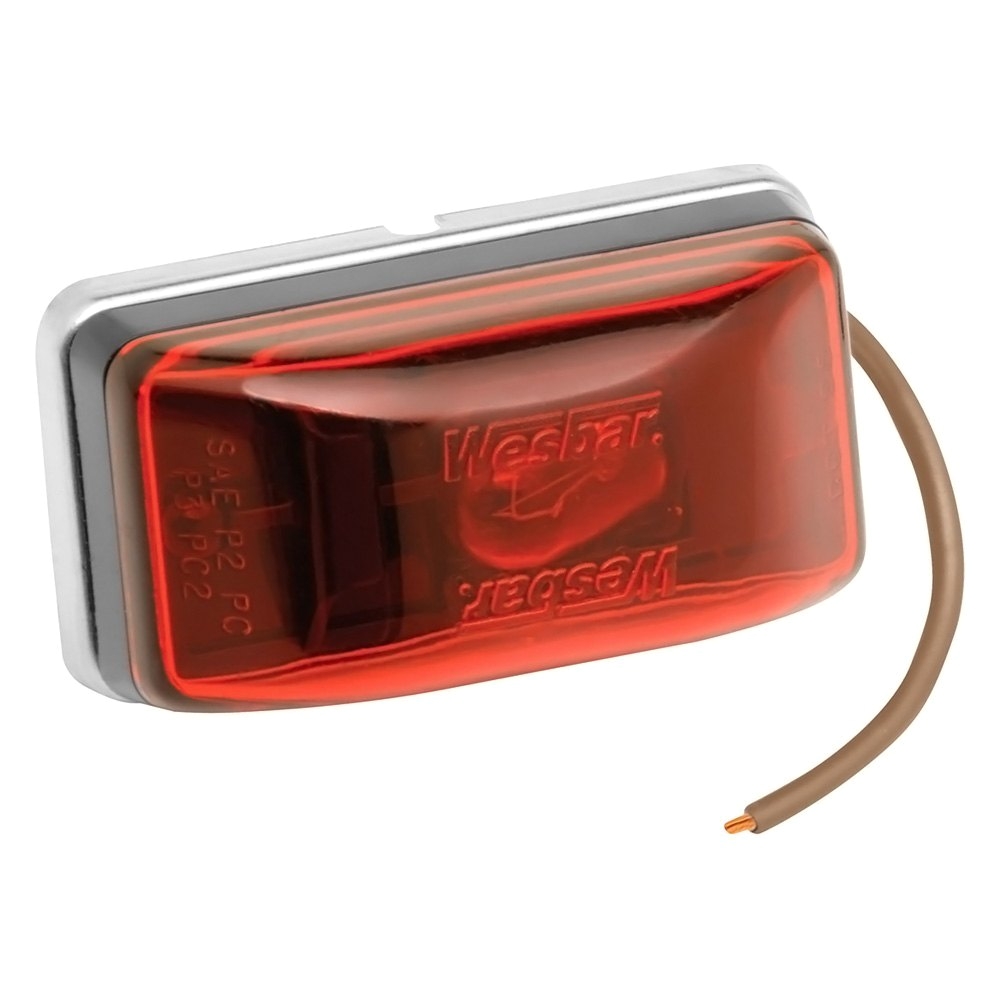 wesbara red waterproof side marker clearance light with black stud mount base