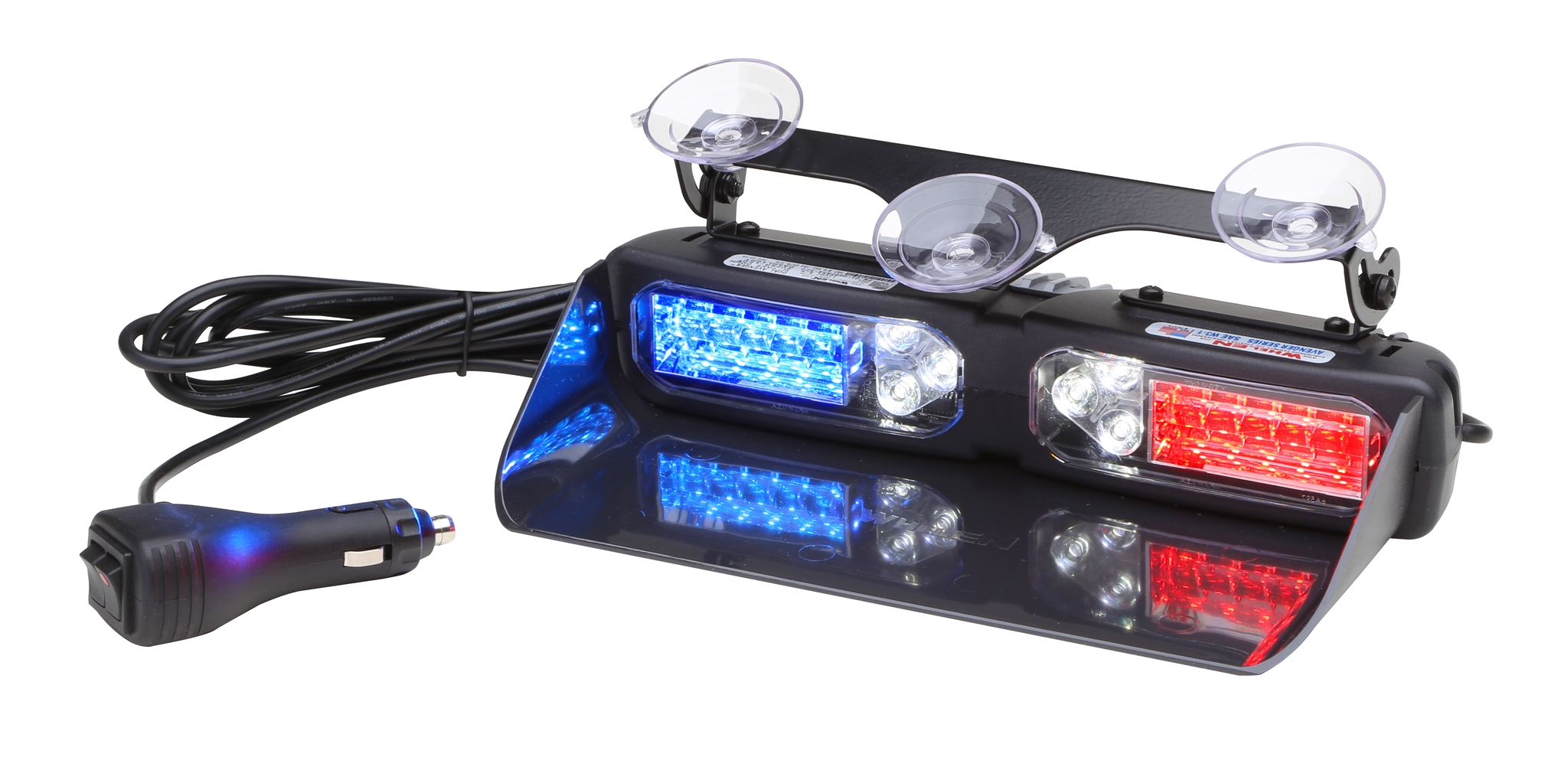 whelen dual avenger linear super led dash deck mounted light with two lr11 take downs